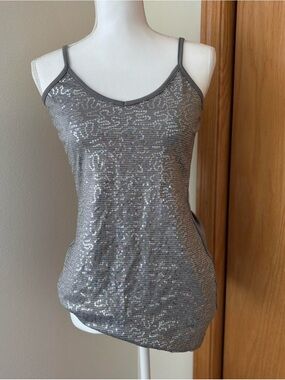 Vanity Silver Sequin Camisole Tank Top